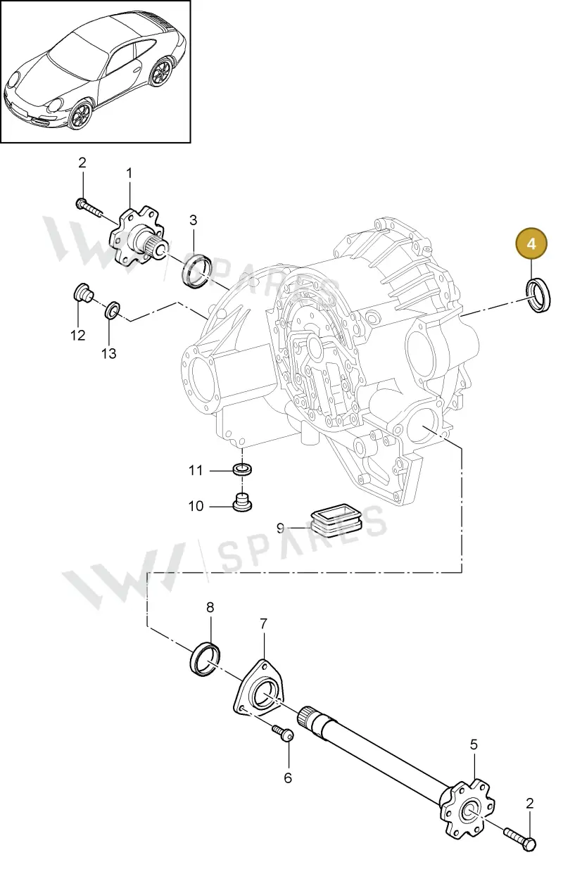 0189970447 — Porsche Carrera 4 Cabrio (2004-2008) diagram p26320005, position 4