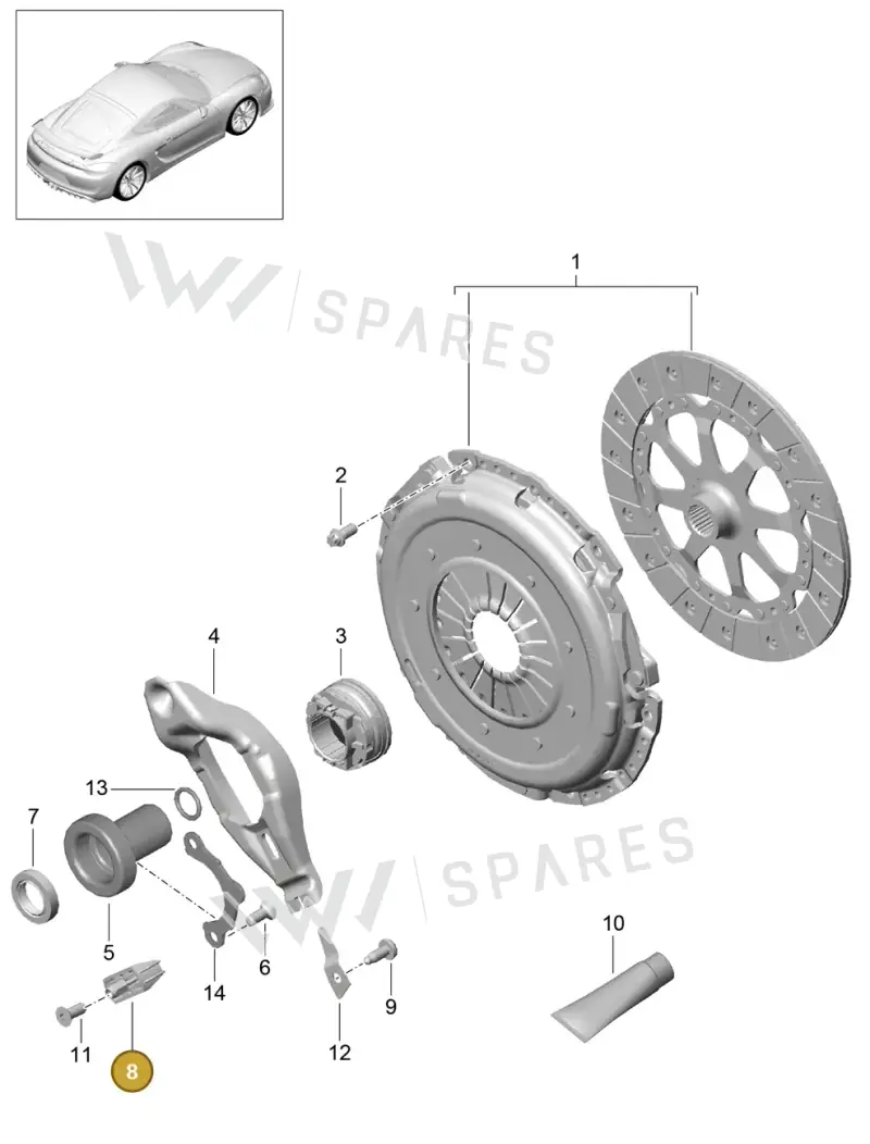 01E141751A — Porsche Cayman GT4 (2015-2016) diagram p45301000, position 8