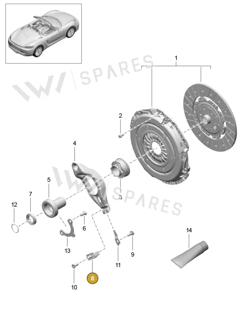 01E141751A — Porsche Boxster (2016-) diagram p48301000, position 8