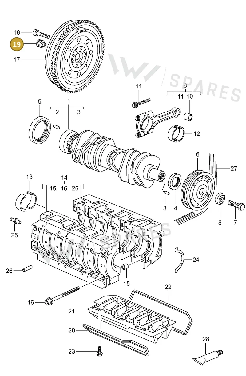 034105313A — Porsche Boxster S (1996-2004) diagram p20102000, position 19