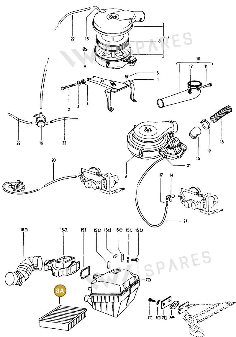039129620A — Porsche 914 platform diagram p70116005, position 8A