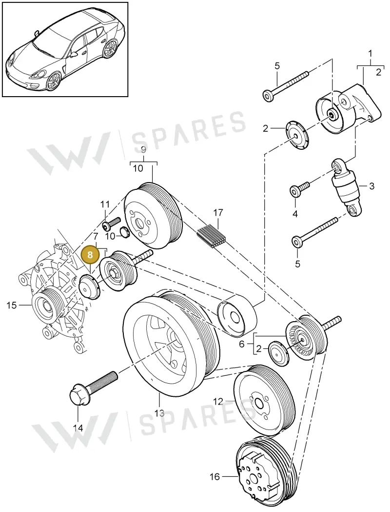 03F903310 — Porsche Panamera (2009-2016) diagram p35102075, position 8