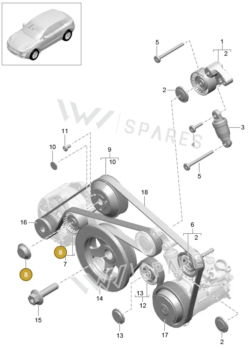 03F903310 — Porsche Macan GTS (2013-2018) diagram p44102060, position 8
