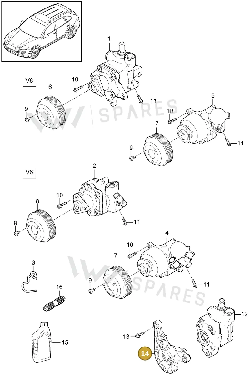 059145167AM — Porsche Cayenne (2010-2018) diagram p37403020, position 14