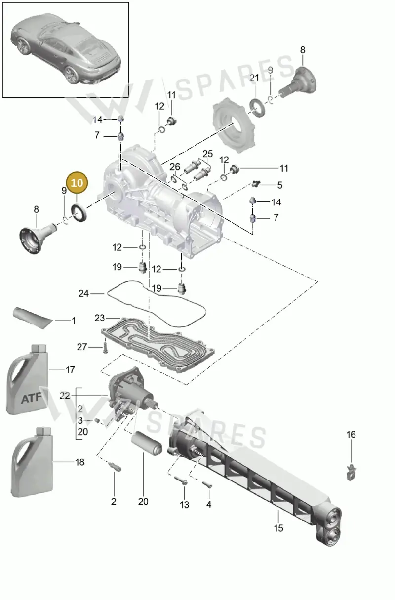 0AZ409400 — Porsche GT2 RS Clubsport (2013-2020) diagram p42305015, position 10