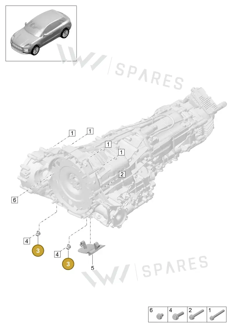 0B5301433 — Porsche Macan R4 TFSI (2018-) diagram p52000069, position 3