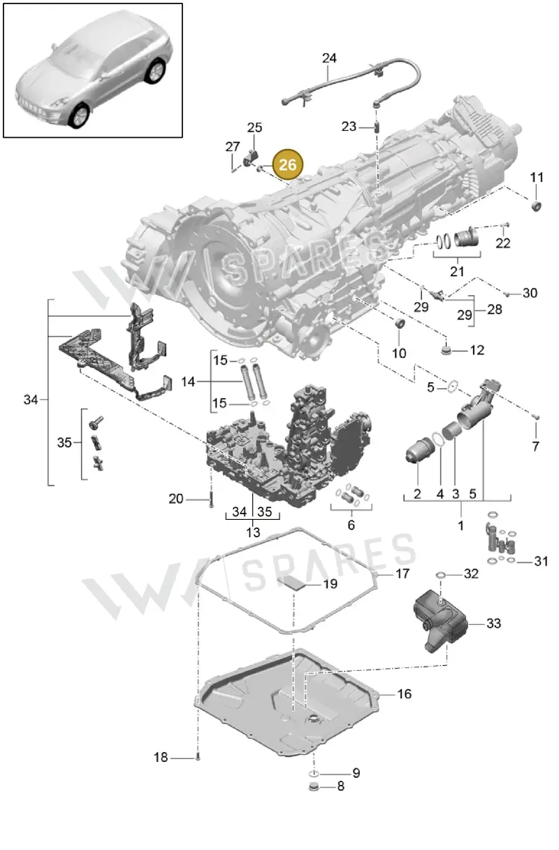 0B5301457 — Porsche Macan GTS (2013-2018) diagram p44320010, position 26