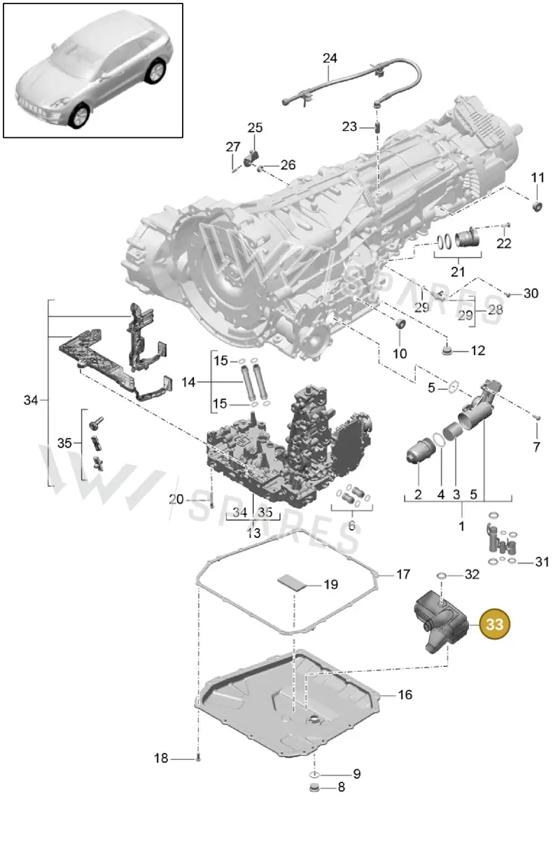 0B5325429E — Porsche Macan GTS (2013-2018) diagram p44320010, position 33