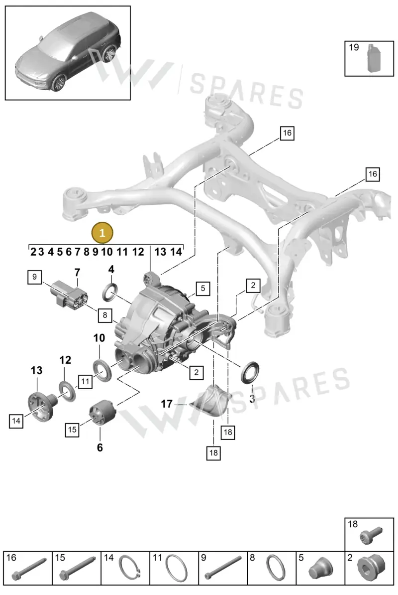 0DM500043C — Porsche Cayenne (2017-2023) diagram p51305030, position 1