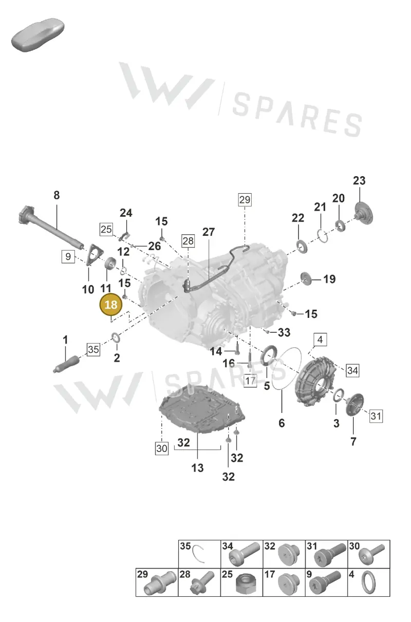 0DT301115 — Porsche 911 (2024-2025) diagram p53302100, position 18