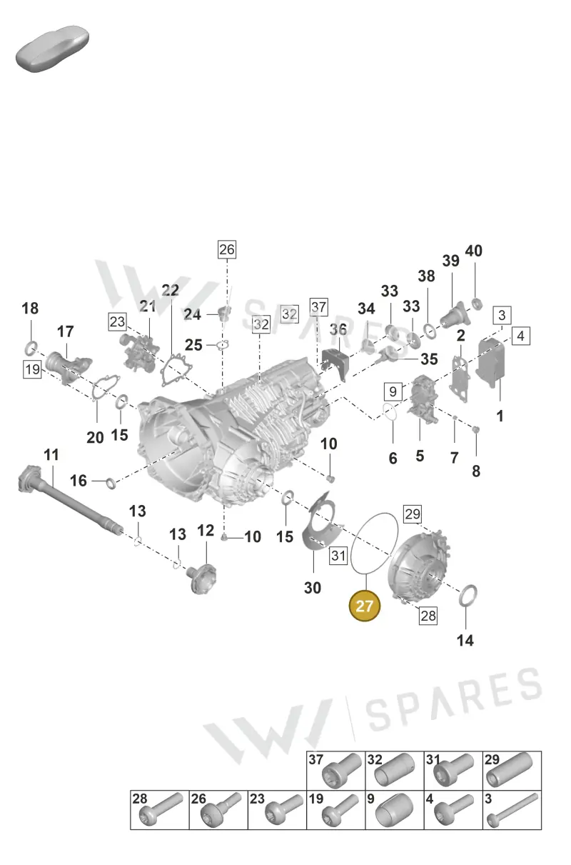 0DT301179 — Porsche 911 (2018-2024) diagram p53301100, position 27