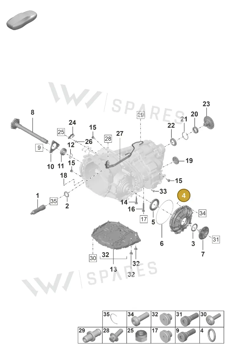 0DT301225 — Porsche 911 (2024-2025) diagram p53302100, position 4