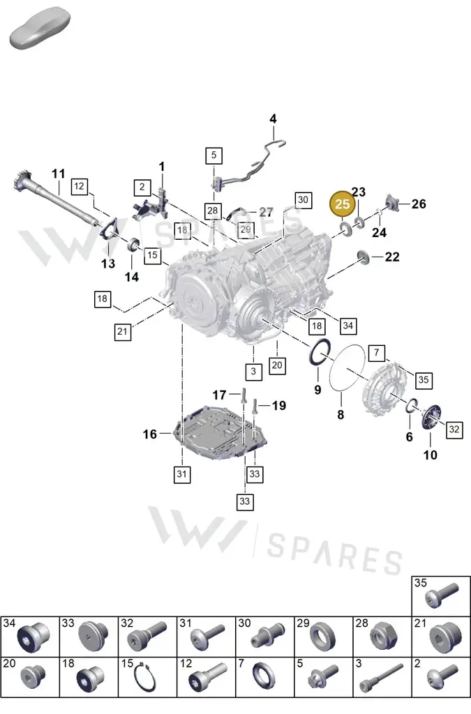 0DT301289 — Porsche 911 (2024-2025) diagram p63302150, position 25