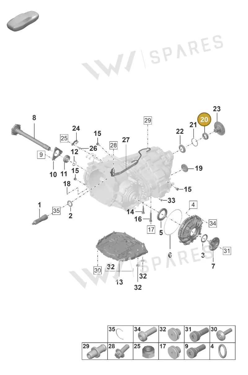 0DT301733 — Porsche 911 (2020-2022) diagram p53302100, position 20