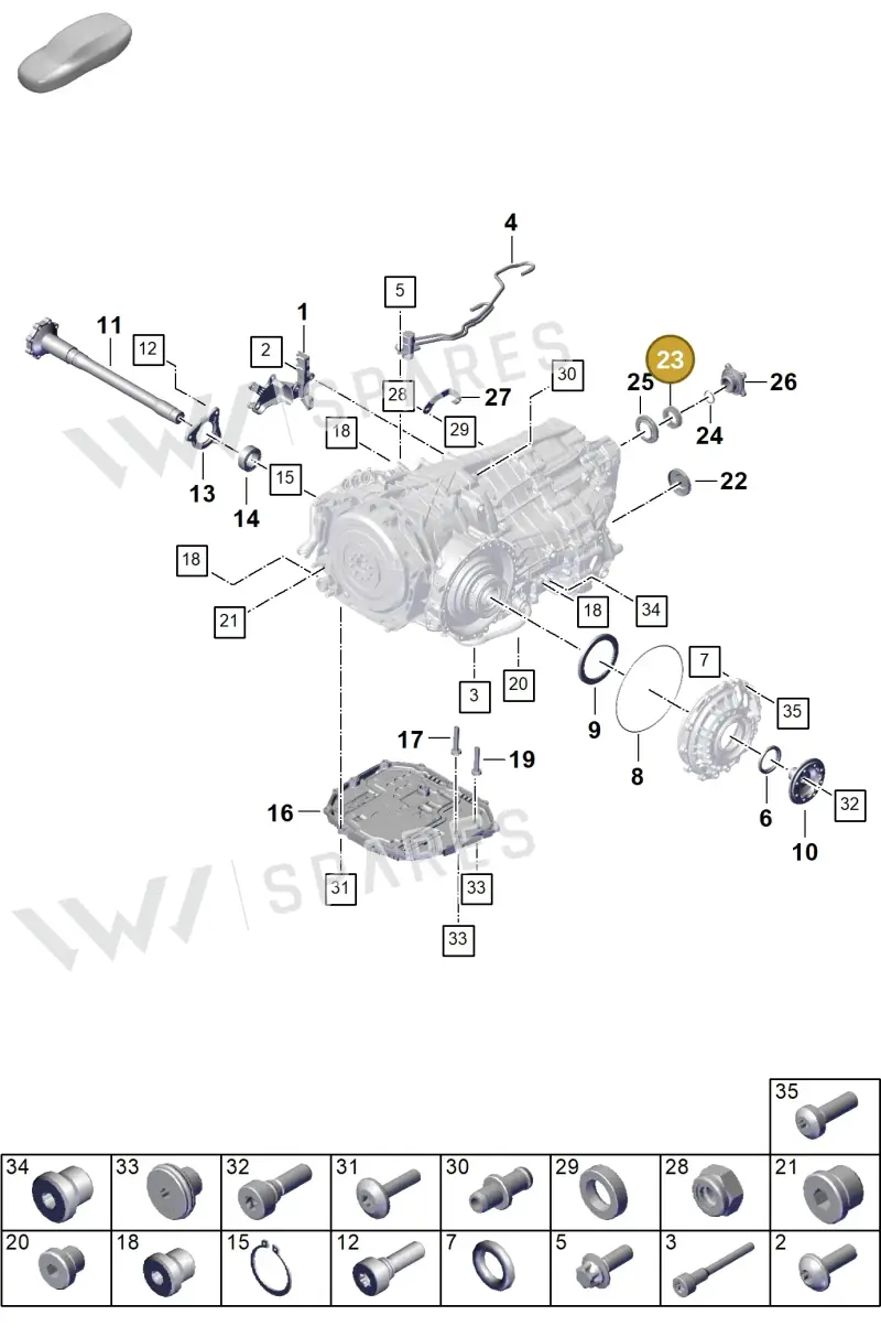 0DT301733 — Porsche 911 (2024-2025) diagram p63302150, position 23