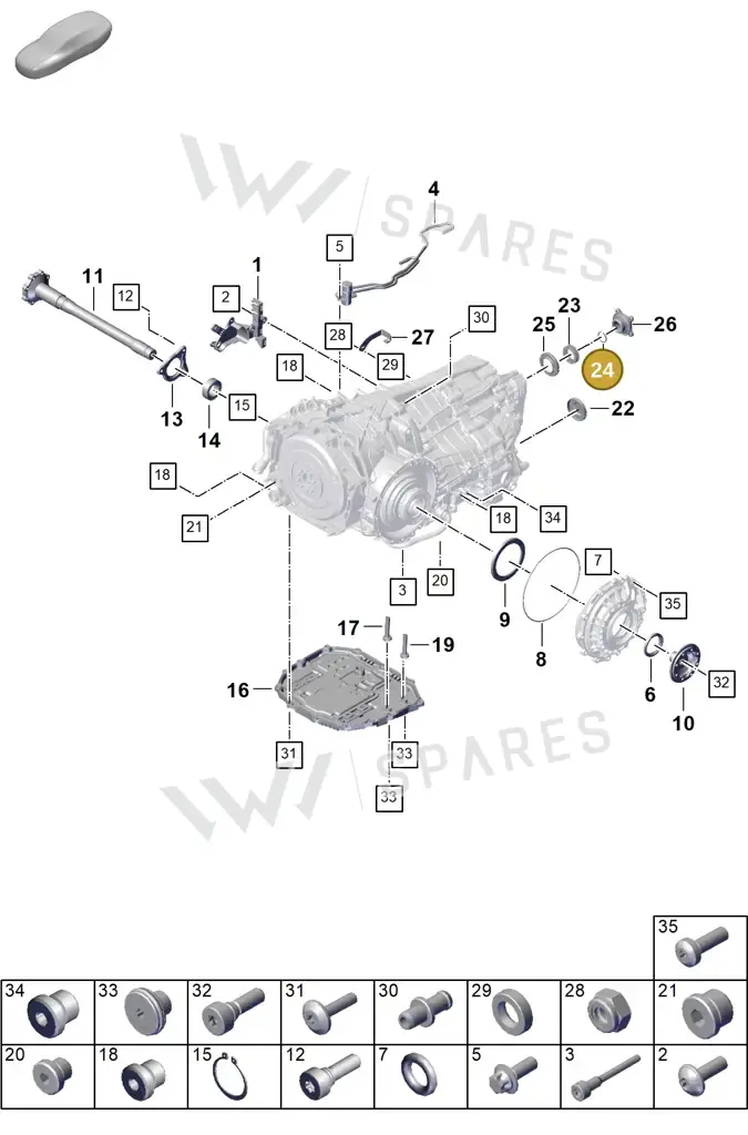 0DT311183 — Porsche 911 (2024-2025) diagram p63302150, position 24