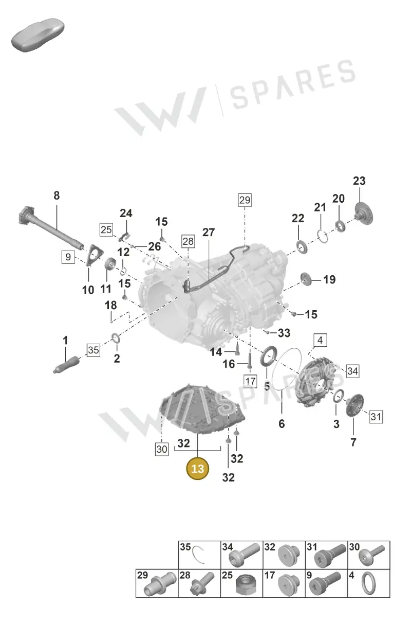 0DT317165 — Porsche 911 (2024-2025) diagram p53302100, position 13