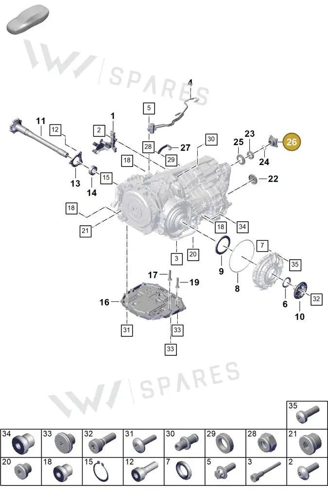 0DT341272 — Porsche 911 (2024-2025) diagram p63302150, position 26
