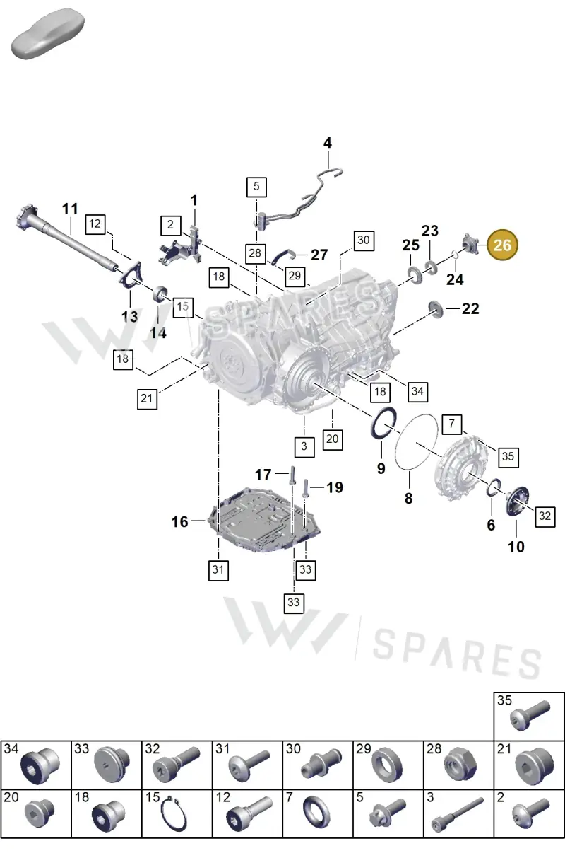 0DT341272 — Porsche 911 (2024-2025) diagram p63302150, position 26