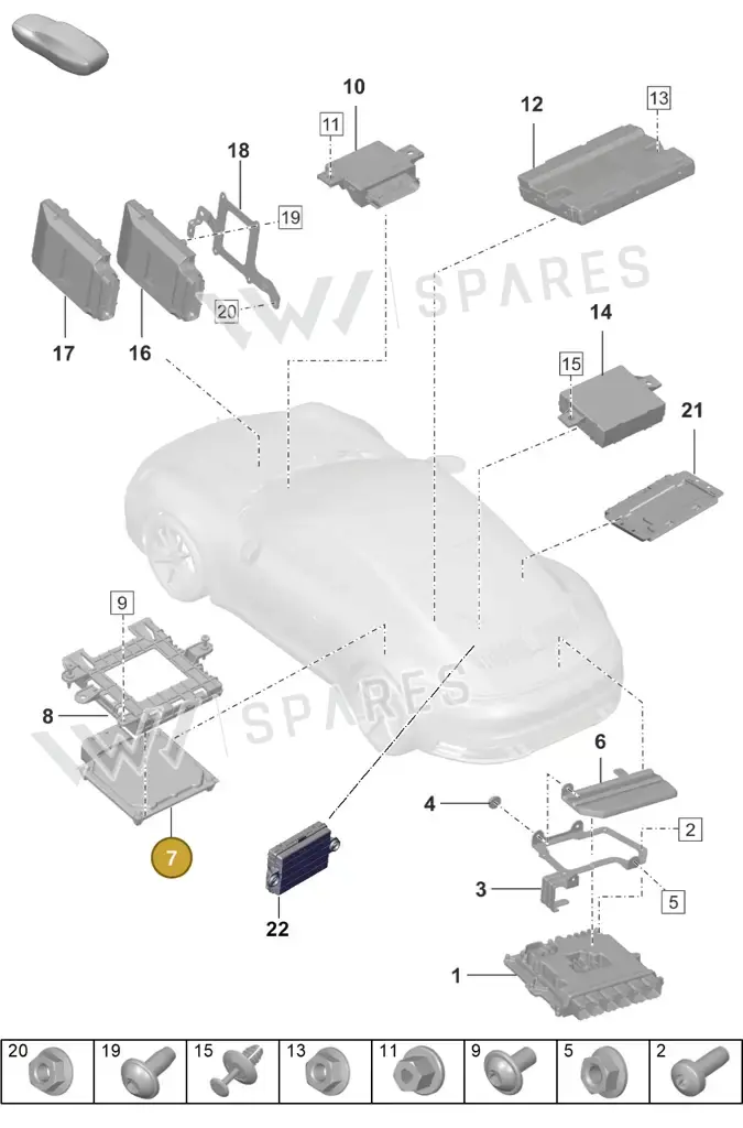 0DT927156A — Porsche 911 (2018-2024) diagram p53901030, position 7