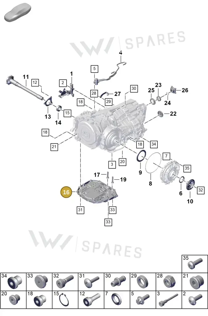 0DU317165 — Porsche 911 (2024-2025) diagram p63302150, position 16