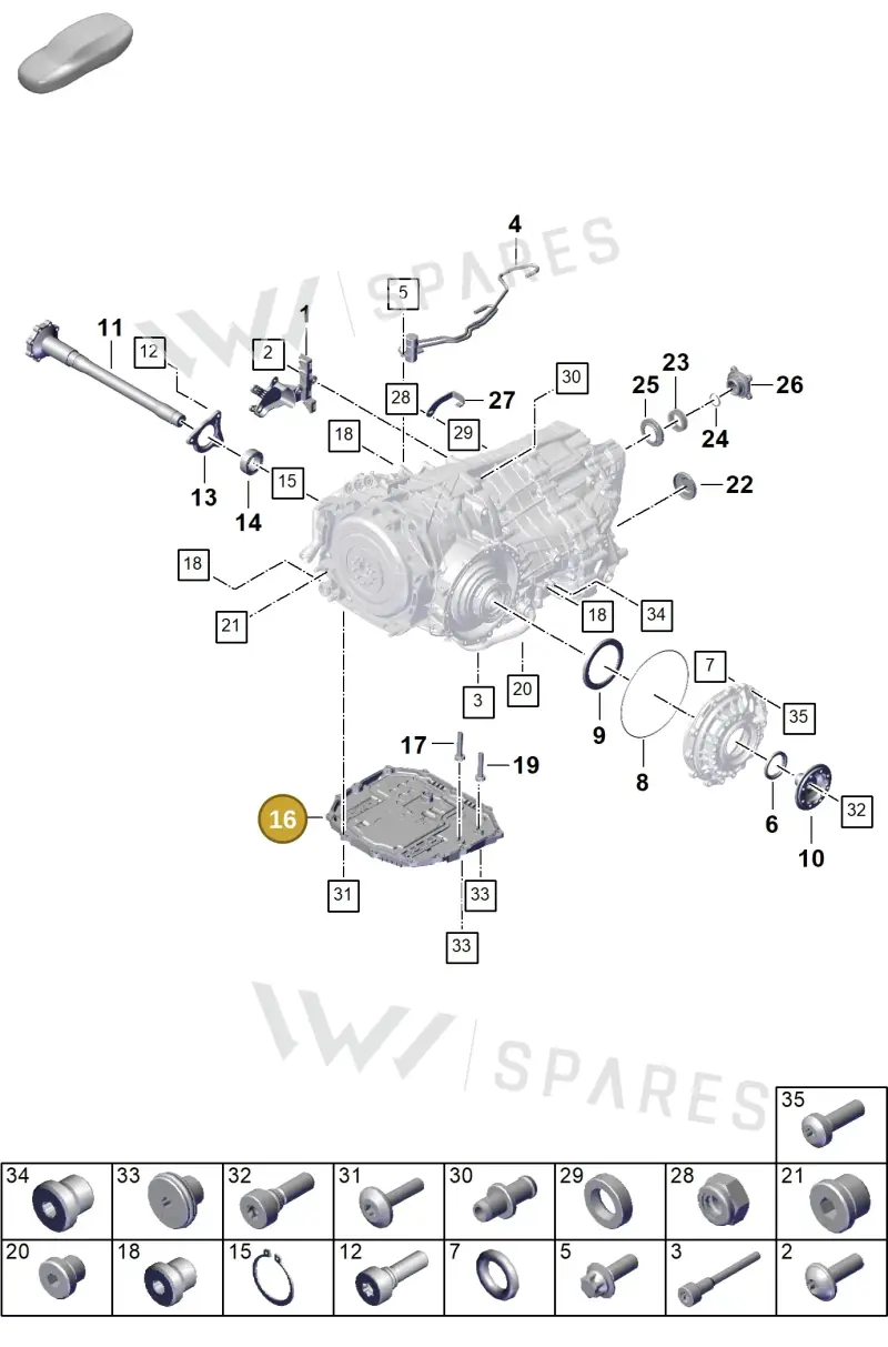 0DU317165 — Porsche 911 (2024-2025) diagram p63302150, position 16