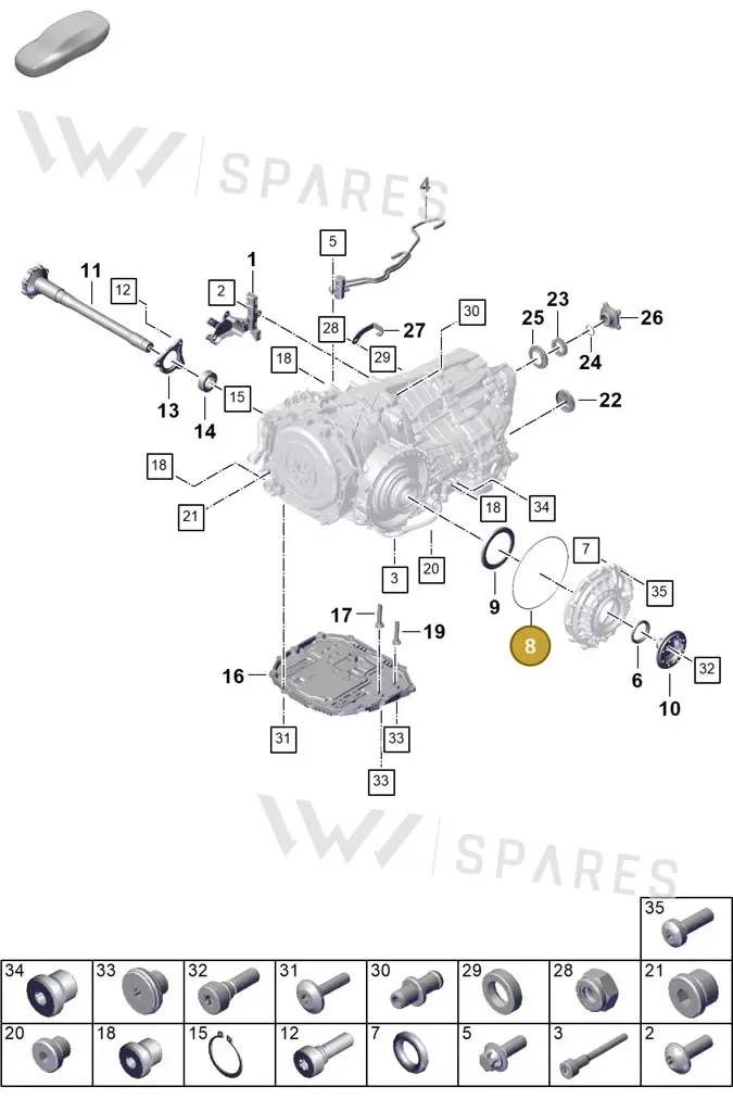 0DU321176A — Porsche 911 (2024-2025) diagram p63302150, position 8