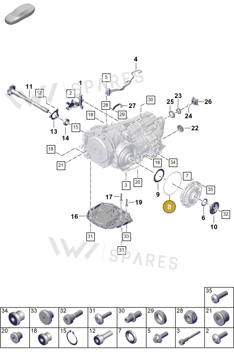 0DU321176A — Porsche 911 (2024-2025) diagram p63302150, position 8