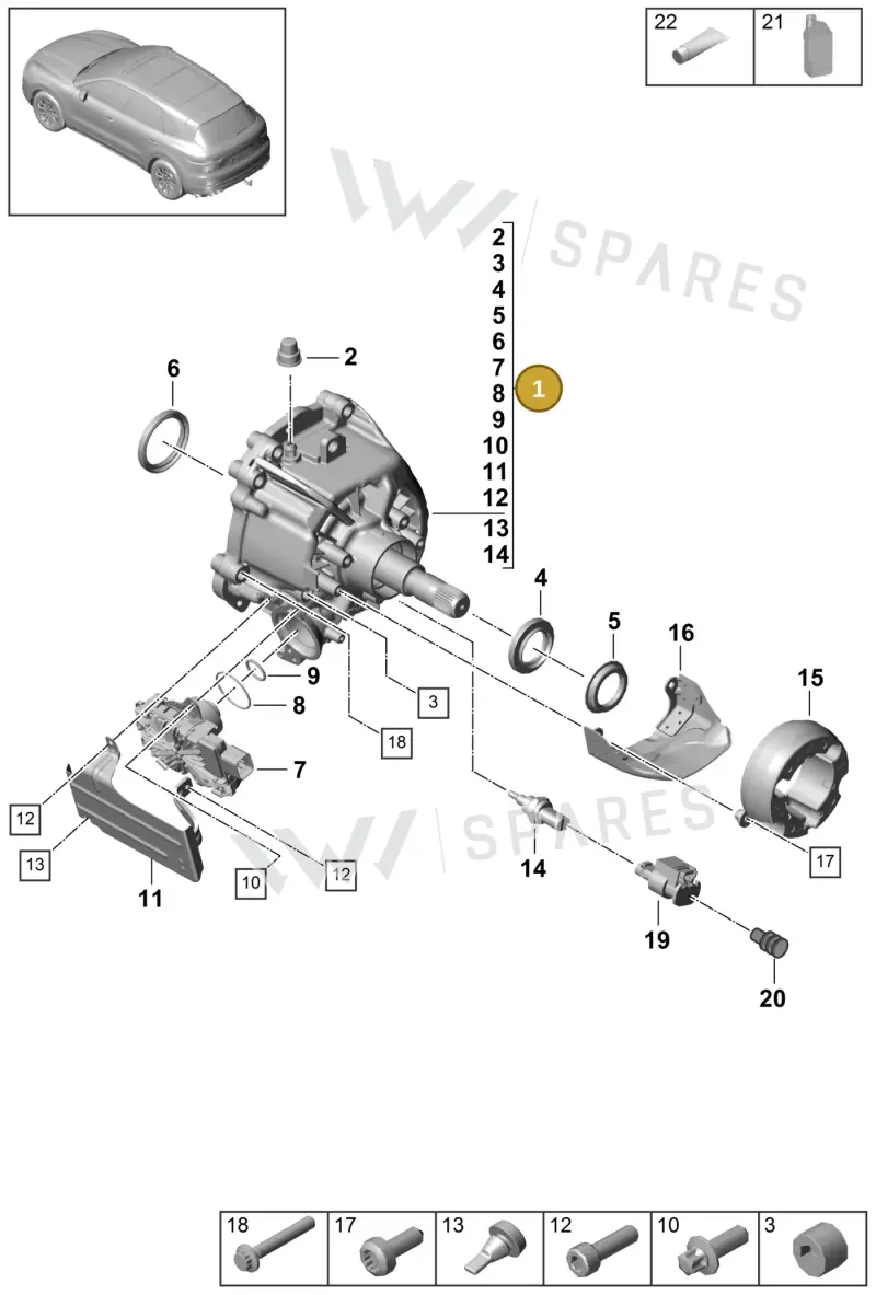 0F2341011T — Porsche Cayenne (2017-2023) diagram p51305000, position 1