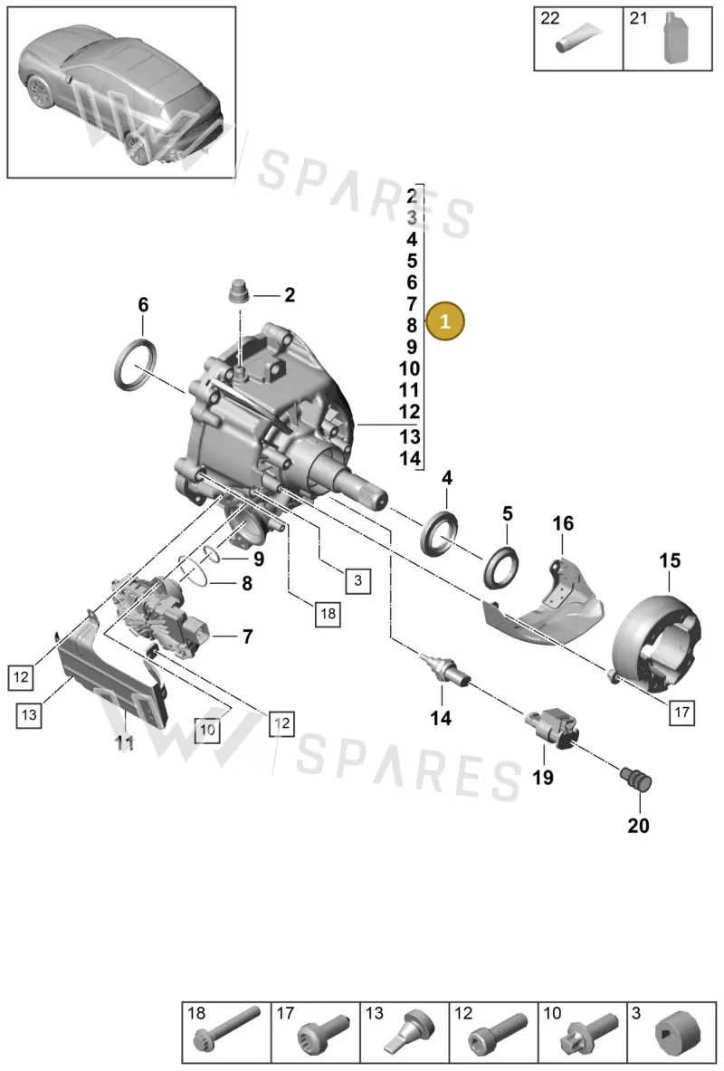 0F2341012 — Porsche Cayenne (2017-2023) diagram p51305000, position 1