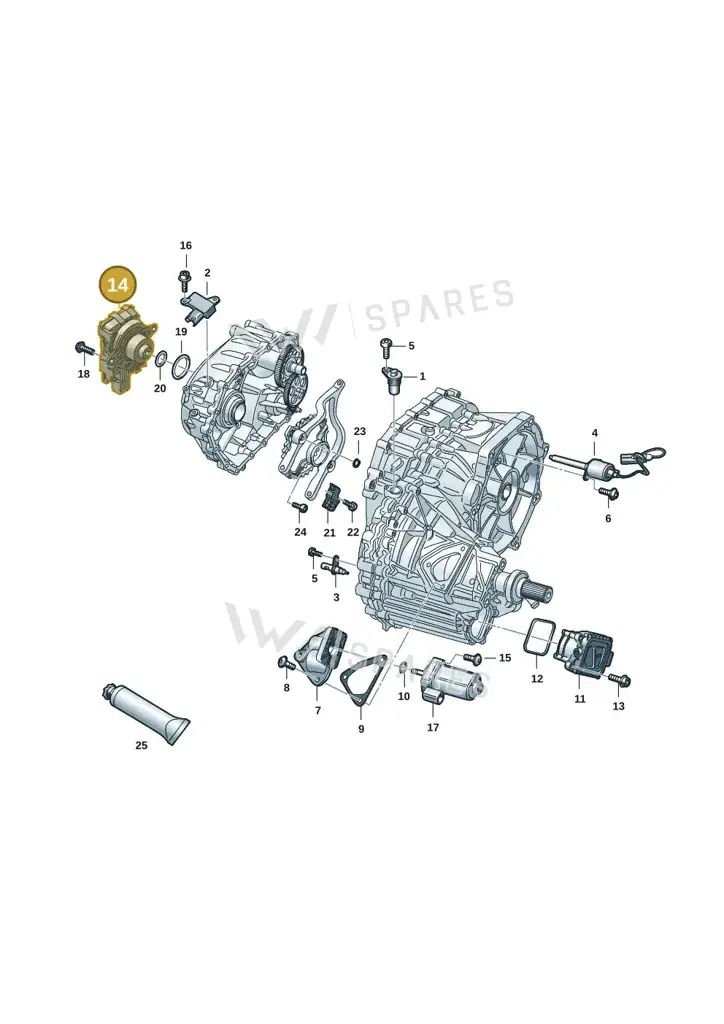 0ME142412AB — Audi RS e-tron GT (2020-2025) diagram 4j1300550, position 14