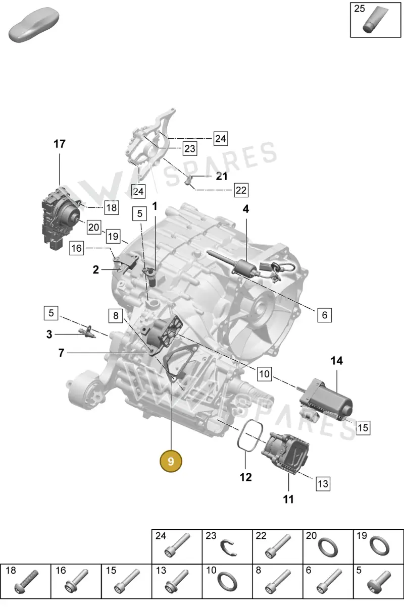 0ME301461 — Porsche Taycan Sport Turismo (2023-2025) diagram p64355200, position 9
