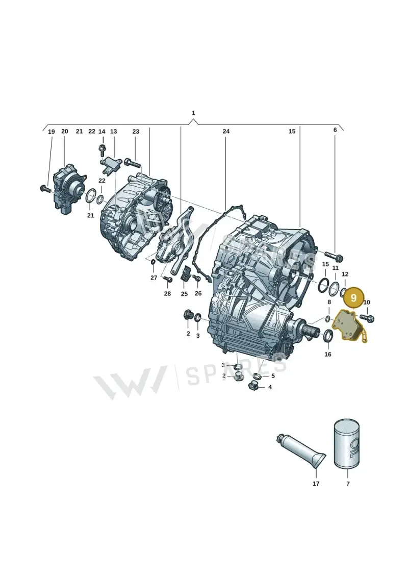 0ME317020A — Audi RS e-tron GT (2020-2025) diagram 4j1300500, position 9