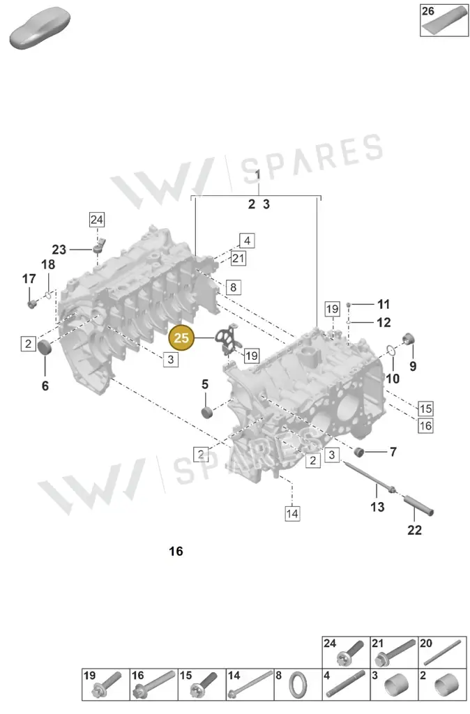 0PB101073A — Porsche 911 (2024-2025) diagram p53000002, position 25