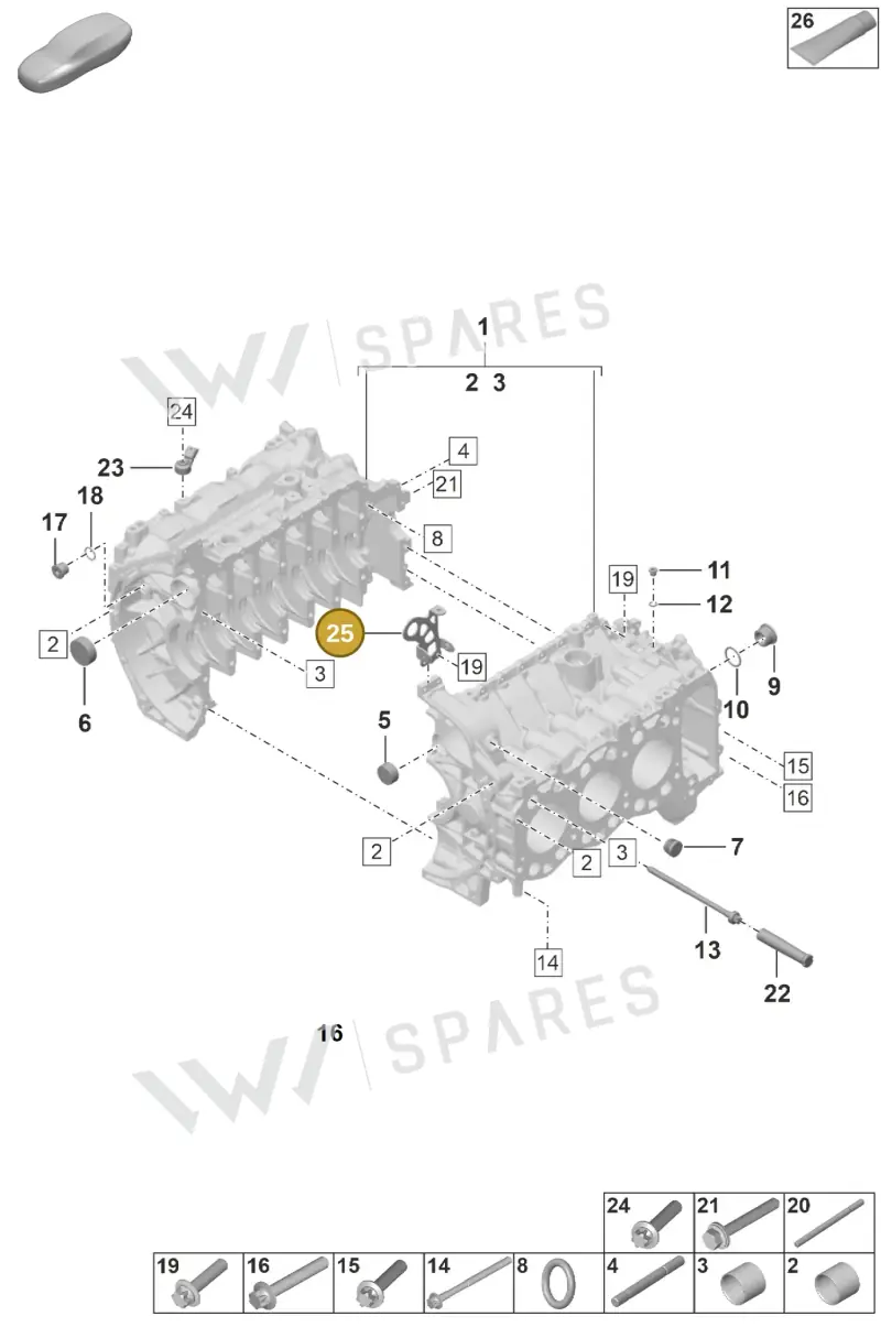 0PB101073A — Porsche 911 (2024-2025) diagram p53000002, position 25