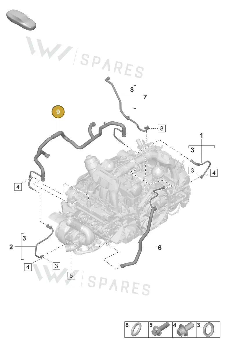 0PB101161B — Porsche 992 Carrera 4 GTS (2018-2024) diagram p53107350, position 9