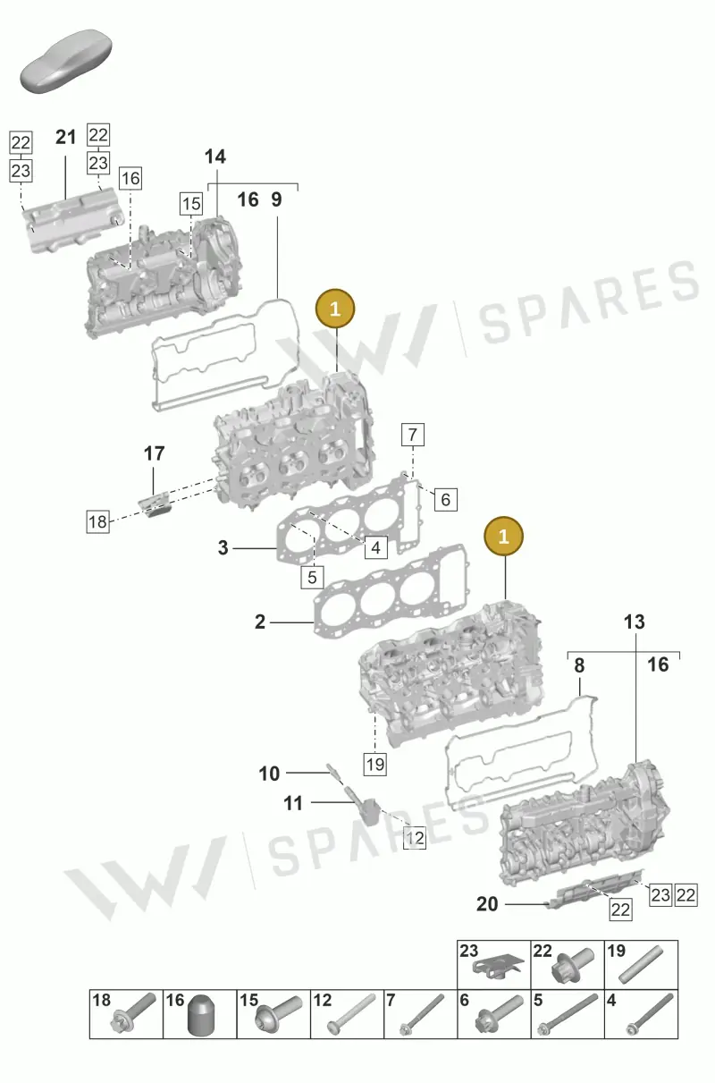 0PB103064F — Porsche 911 (2020-2022) diagram p53103000, position 1
