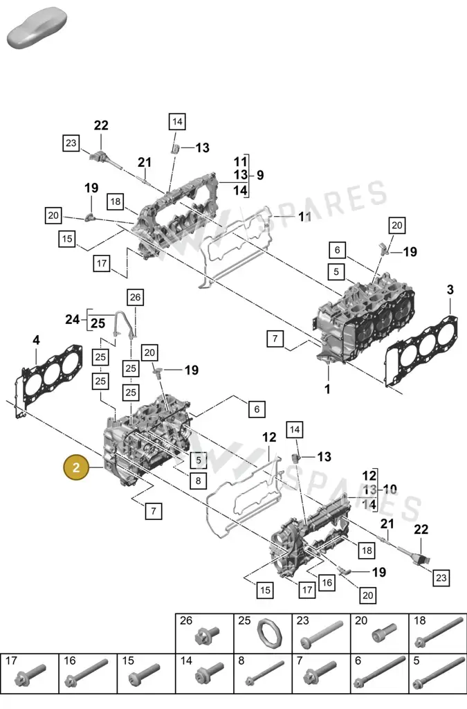 0PB103064G — Porsche Boxster Spyder (2019-2020) diagram p55103000, position 2