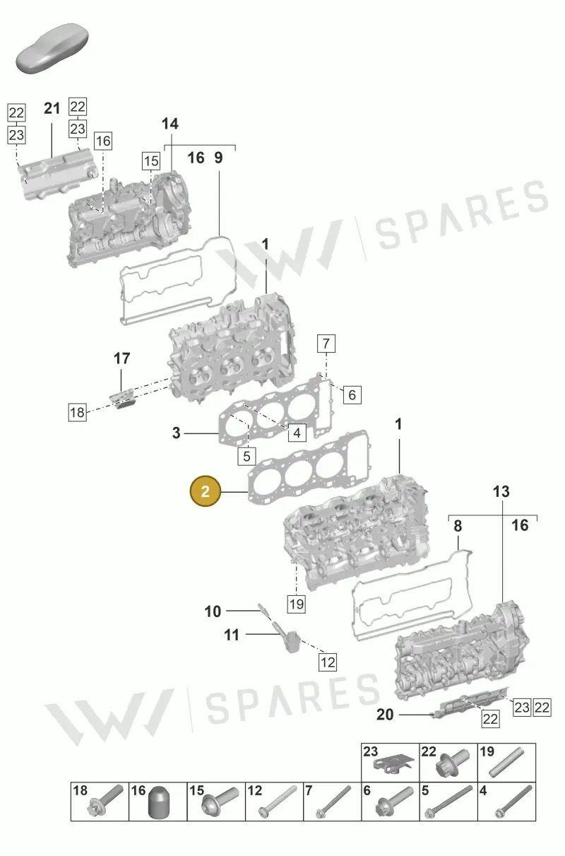 0PB103148 — Porsche 911 (2018-2024) diagram p53103000, position 2