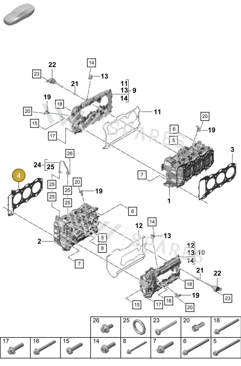 0PB103149D — Porsche Boxster Spyder (2019-2020) diagram p55103000, position 4