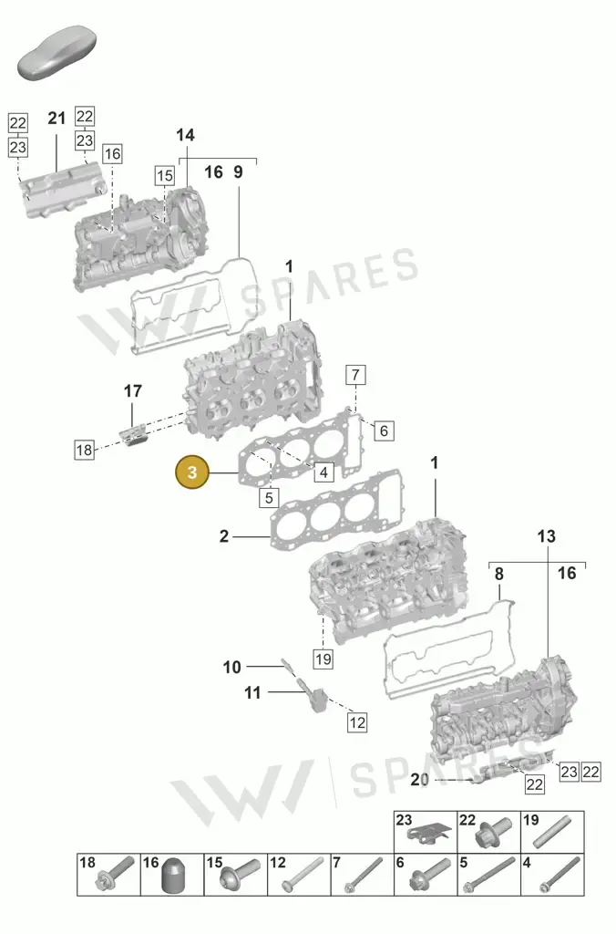 0PB103149D — Porsche 911 (2020-2022) diagram p53103000, position 3