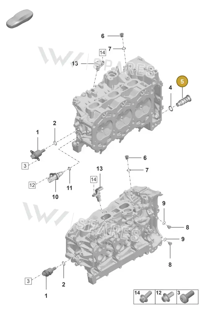 0PB103279 — Porsche 992 Carrera 4 GTS (2018-2024) diagram p53103020, position 5