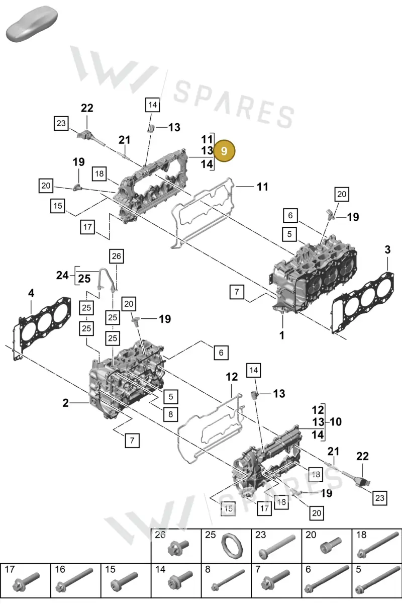 0PB103471D — Porsche Boxster Spyder (2019-2020) diagram p55103000, position 9