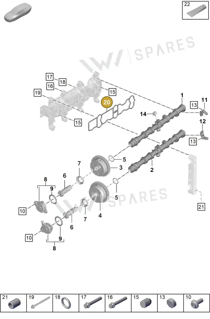 0PB103484 — Porsche Boxster Spyder (2019-2020) diagram p54103100, position 20