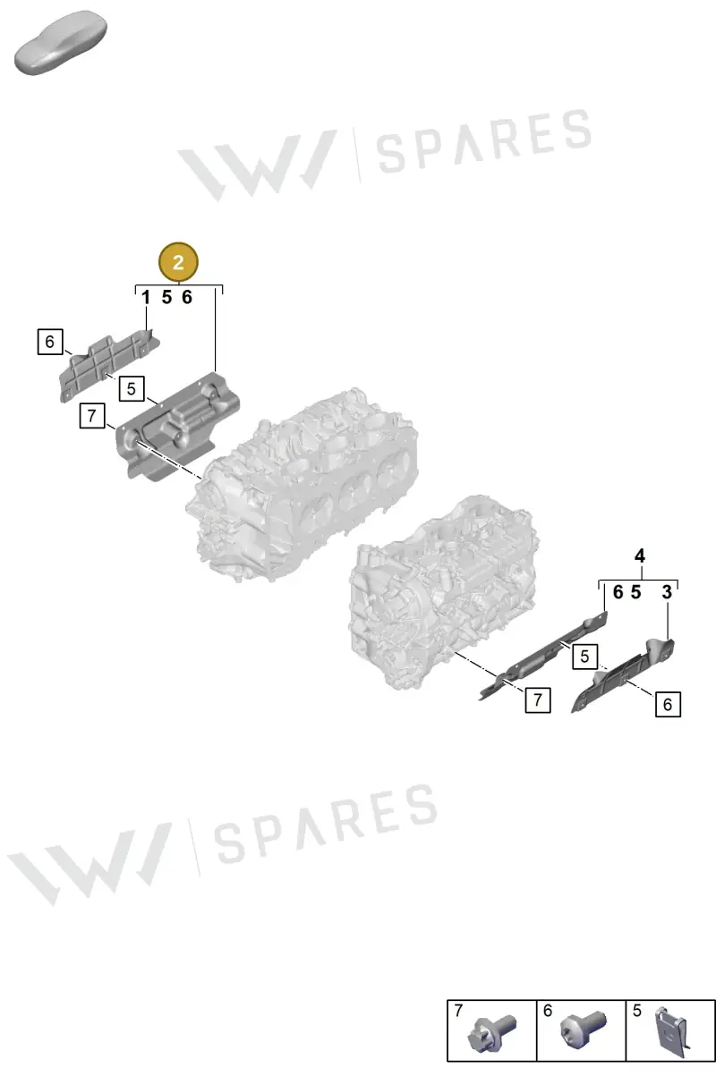 0PB103553E — Porsche Boxster Spyder (2019-2020) diagram p54103030, position 2