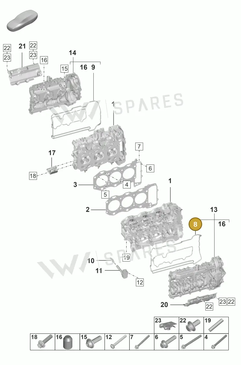 0PB103649 — Porsche 992 Sport Classic (2020-) diagram p53103000, position 8