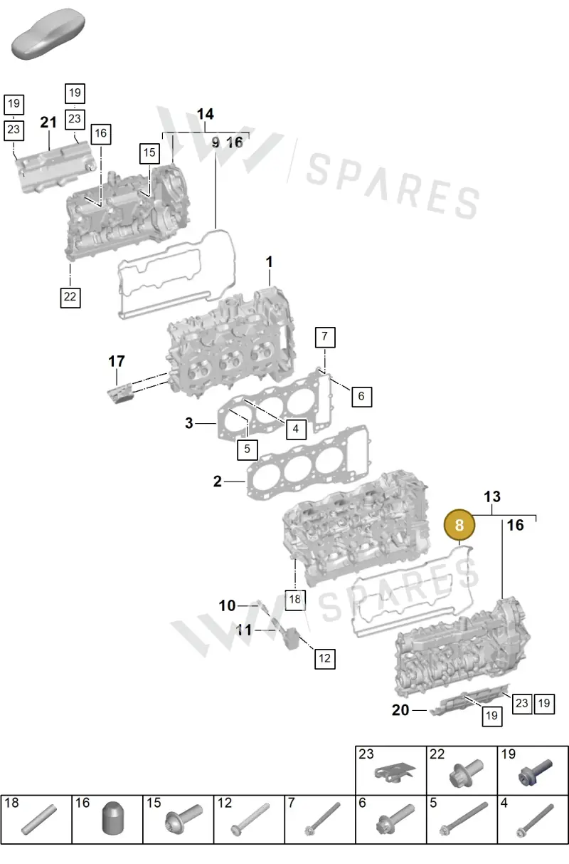 0PB103649 — Porsche 992 Carrera Coupe (2024-) diagram p63103000, position 8