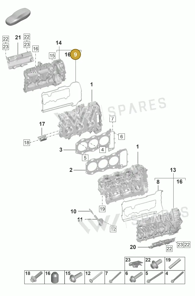 0PB103650 — Porsche 992 Sport Classic (2020-) diagram p53103000, position 9