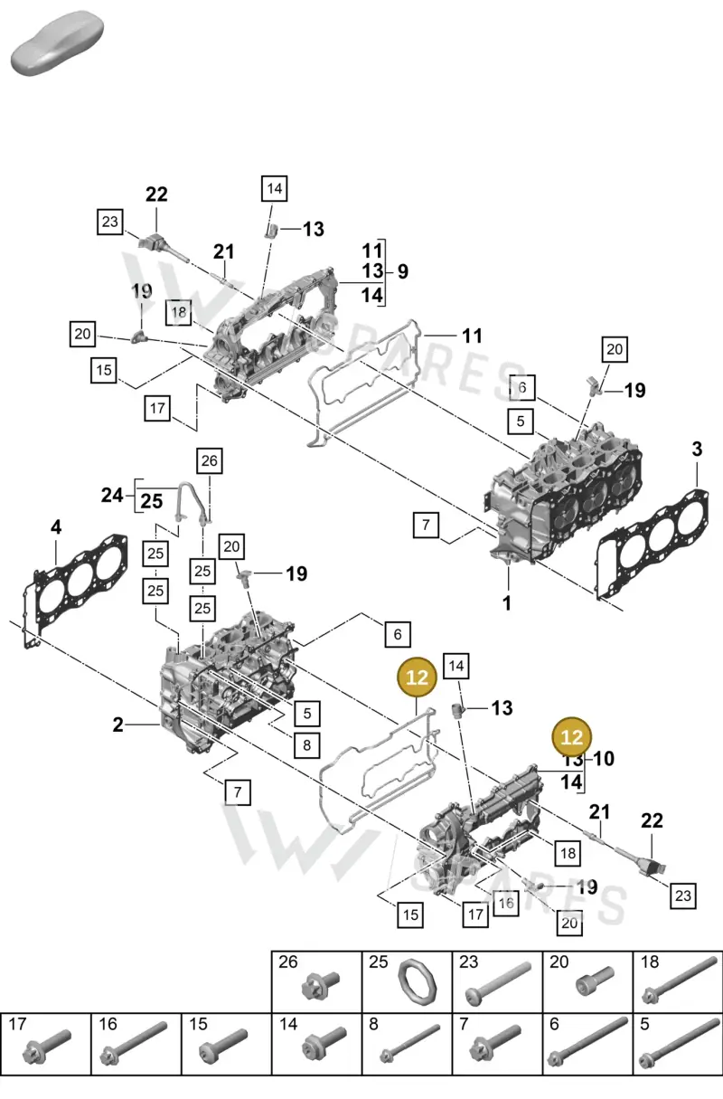 0PB103650A — Porsche Boxster Spyder (2019-2020) diagram p55103000, position 12