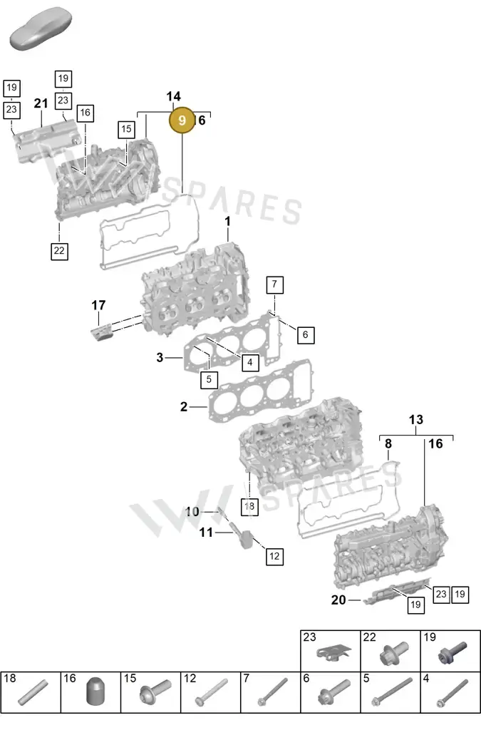 0PB103650 — Porsche 992 Carrera Coupe (2024-) diagram p63103000, position 9